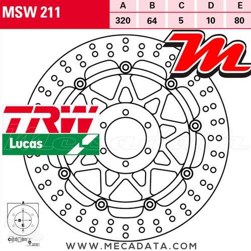 Disque frein avant trw moto - avant,